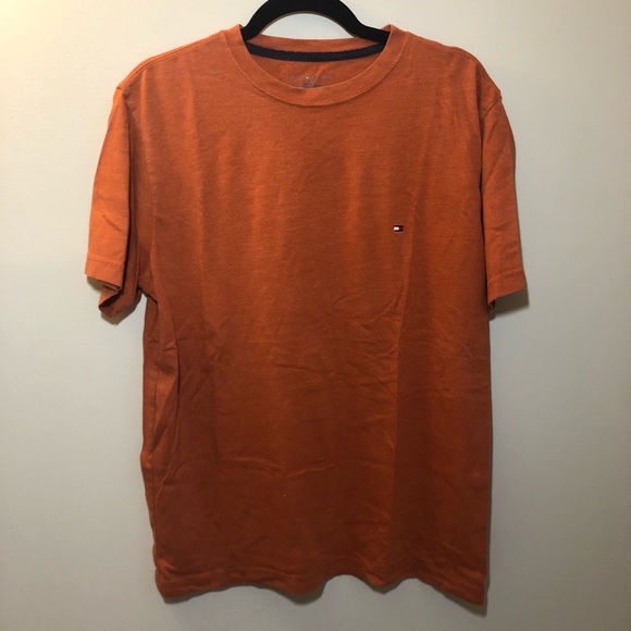 orange tommy hilfiger shirt